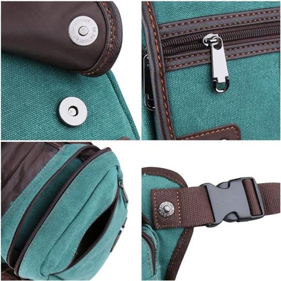 Drop Leg bag Motorcycle Durable Canvas Multi-Pocket Support Max Waistline of 56 - Picture 4 of 7